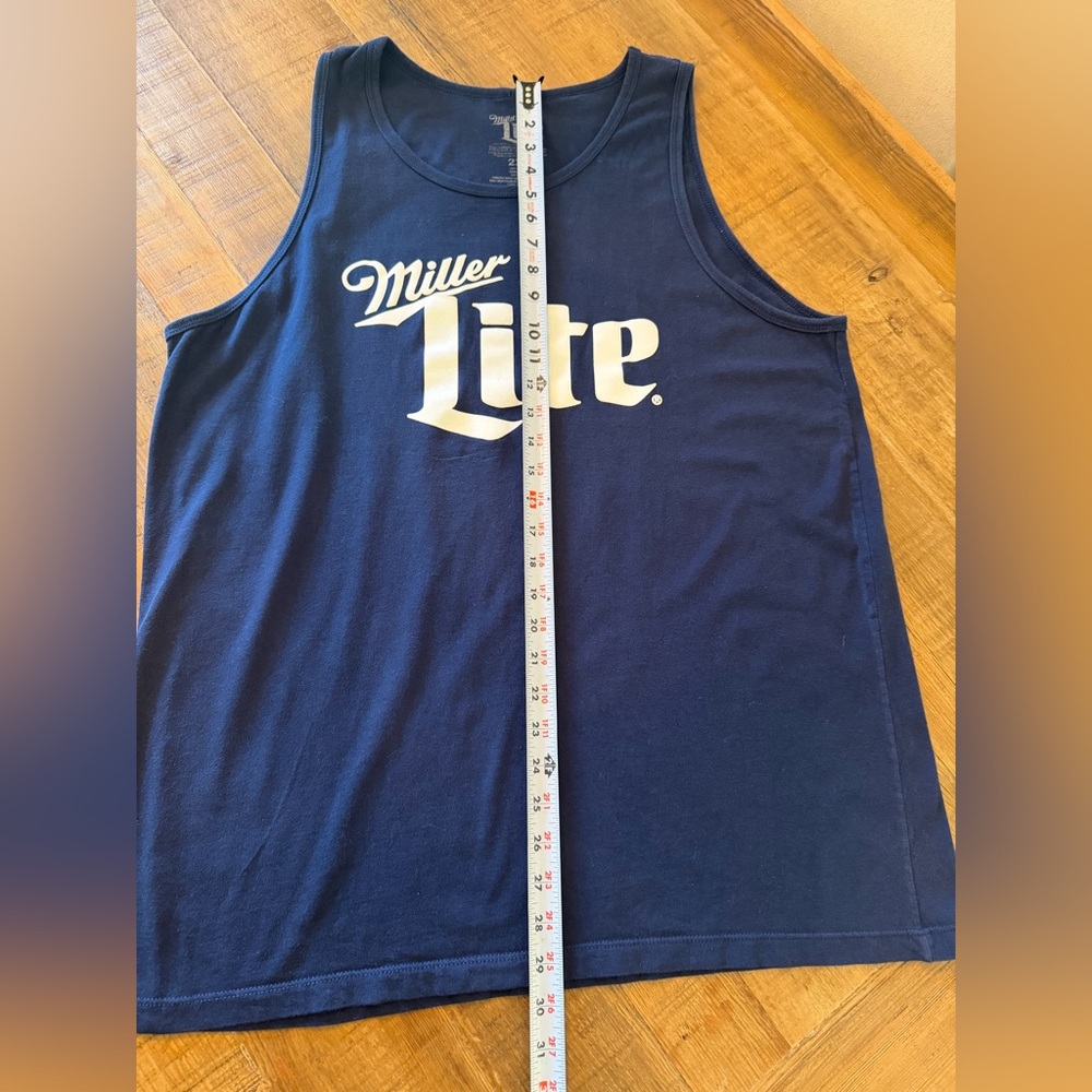 Miller Lite Navy Tank Top. Men’s Sz- 2XL. Licensed | Beer | Vacation | Cotton. - Picture 8 of 8
